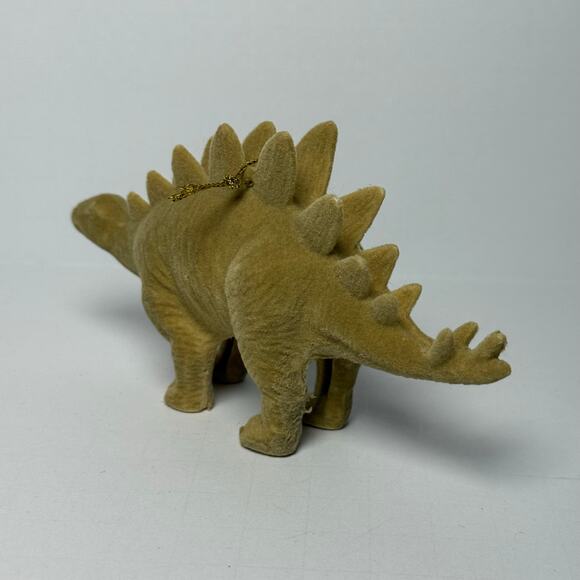 Flocked Stegosaurus Christmas Ornament | Shatter-Resistant Dino Holiday Decor - Picture 7 of 8